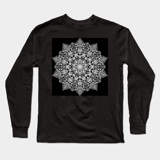 another black and white mandala Long Sleeve T-Shirt by chambergambit